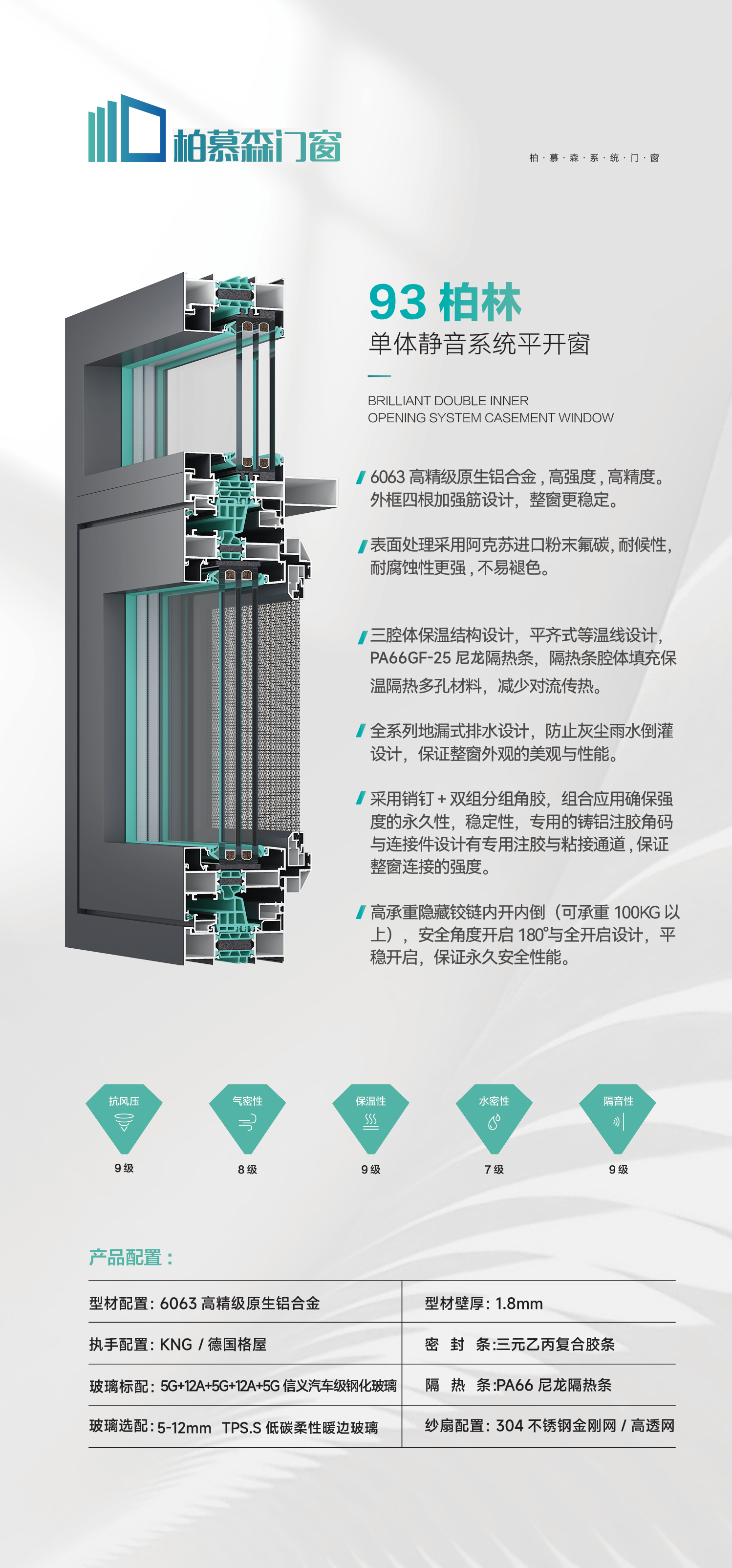 93柏林單體靜音系統(tǒng)平開窗